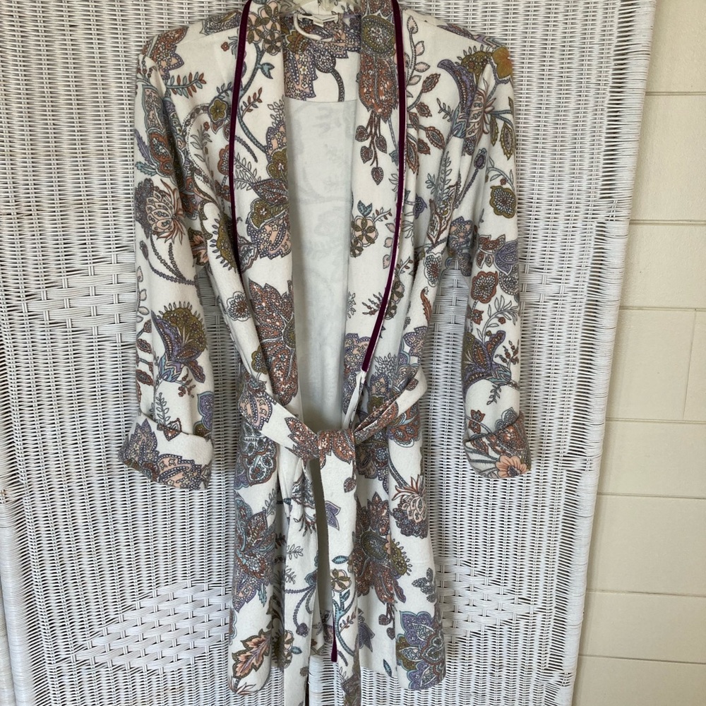 Floreat || Anthropologie || Brushed Fleece Robe size M/L